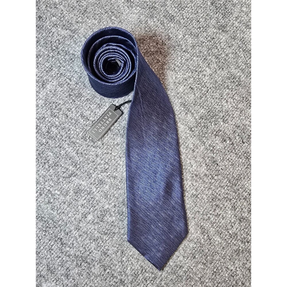 Bruno Piattelli Silk Tie NWT Midnight Blue Textured Mens Classic Necktie